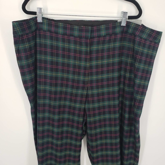 Talbots Plaid Hampshire Ankle Pants 22W Straight Leg Wool Blend High Rise Green - Picture 6 of 13